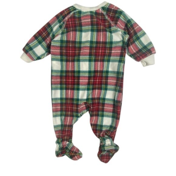 PJ Place Plaid Fleece Footie size 3-6 Months - Picture 2 of 4